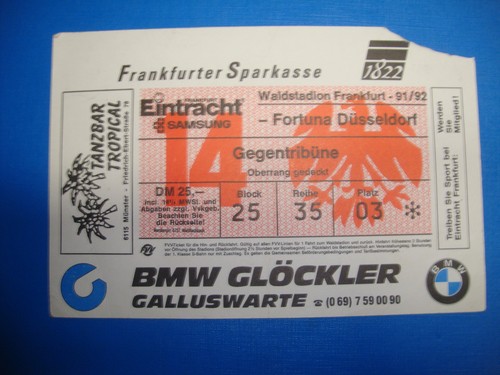 Ticket eintracht - 91/92,