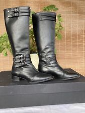 Damen Lederstiefel mit Schnallen schwarz NAVYBOOT Gr. 36 Army Look