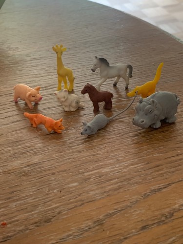 Seltene alte mini gummi tiere - alte,