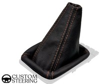 Black leather and - beige, stitch