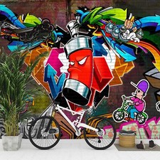 Fototapete Graffiti Streetart Wohnzimmer Schlafzimmer Bunt Vlies Tapete 9063a
