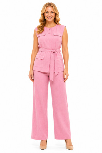 Damen zweiteiler leinen - damen, leinen-look