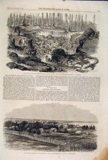 Alter antiker Druck Kupfermine Kanada Montreal Andrews Bathurst Brunswick