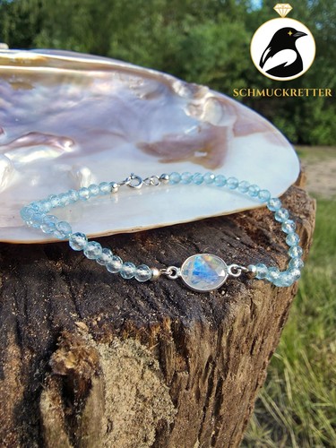 925 silber blautopas - 925, blautopas-armband