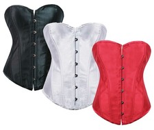 Sexy corsage korsett weiss rot - corsage,