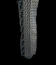 FENDI Designer Luxus Wolle Schal Monogramm Schwarz/grau 