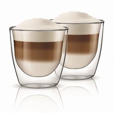 Aqualogis Doppelwandige Kaffeegläser Thermoglas 200ml Late Cappuccino Tassen Set