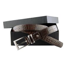 Original OCONI Krokodil-Leder Gürtel * kürzbar * Dunkelbraun * CITES-Zertifikat