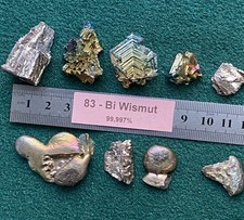 9 Teile  Wismut Metall +