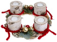 Adventskranz birkenholz mit - adventskranz,