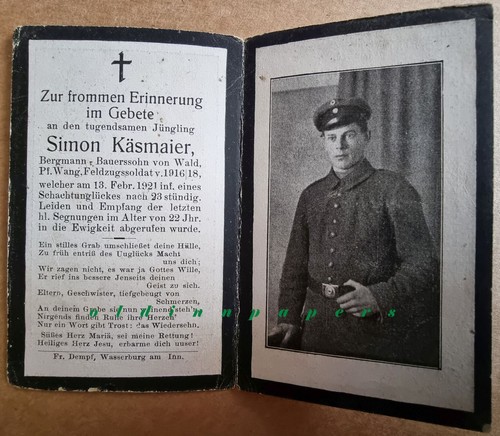 Sterbebild pfarrei wang - sterbebild,