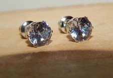 OHRSTECKER Zirkonia DiamantSchliff ChirugenStahl *ca 7 mm Durchmesser* Geschenk