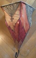 Marokanische Henna Wandlampe,Leder rot/orange