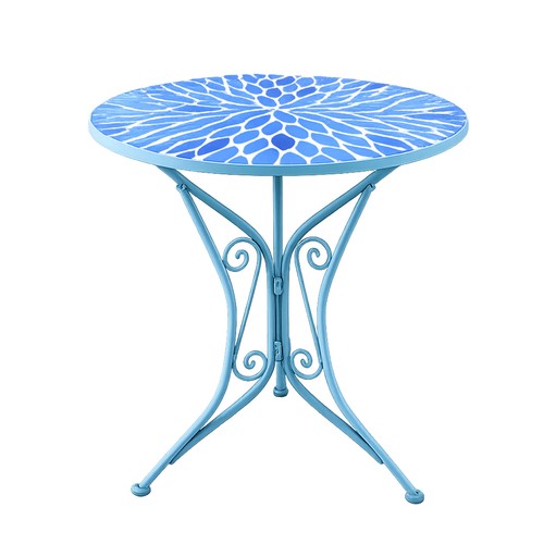 Gartentisch metall blau mit - blau,