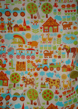 70s Fabric Graziela Kinder  Bettwäsche  Bauernhof   2tlg Brigitte DESIGN