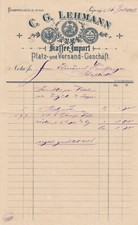 LEIPZIG, Rechnung 1909, C. G. Lehmann Kaffee-Import