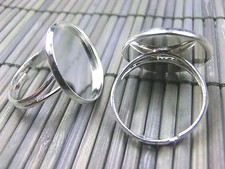 10 Ringrohlinge für 18mm Cabochons Ringe Rohlinge verstellbar Farbe silber #S525