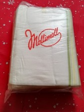 2  alte Bettlaken Mollimoll weiß Streifen ohne Gummizug 220 cm x 135 cm ca 80er 