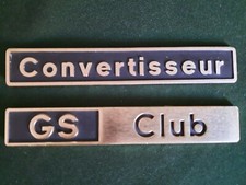 Embleme Citroen GS Club Convertisseur Badge Typenschild neuwertig Aluminium