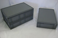 5 neue graue Kunststoff Aufbewahrungskisten Box Behälter 28L