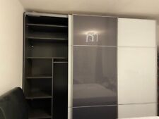 Hochglanz Kleiderschrank Weiß Grau, kaum Gebrauchsspuren