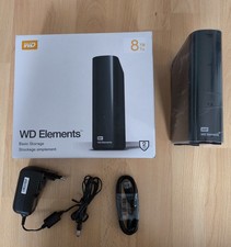 WD Elements Festplatte mit 8TB Speicher.