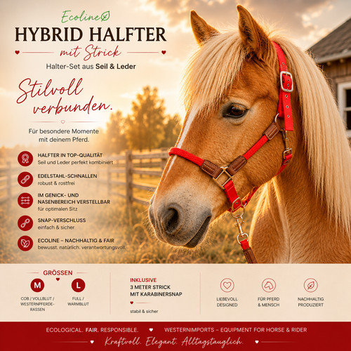 Ecoline halfter mit strick - halfter, set