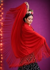 Manton Artesanal con flecos de