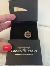 Ernstes Design Damenring mit Zirkonia Stein in braun Edelstahl , Neu in OVP