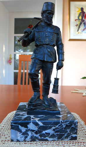 Alter bergmann bronzefigur - alter,