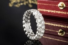 Broderie de Cartier Ring Trauring Zweireihig mit Diamanten Weißgold 750 Schmuck
