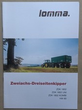 LOMMA Zweiachs Dreiseitenkipper HW 80 Kipper Anhänger Prospekt Traktor Schlepper