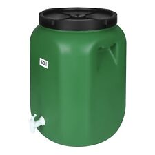 Weithalsfass Futtertonne Fasssilage Regen Fass Gepäcktonne 60 L mit Hahn grün