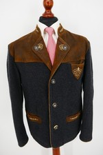 Country Maddox Trachten Janker Gr.48 Schurwolle Mix Anthrazit Top Zustand