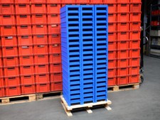 60x Auer Lagerbehälter Lagerkiste Regalkasten Kunststoffkiste 230x500x90 mm