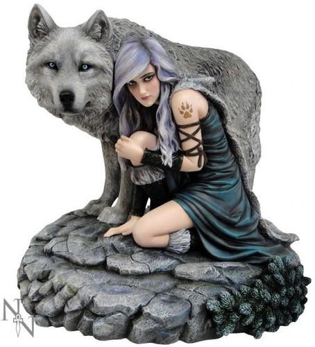 Protector wolf statue - protector,