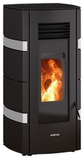 Pelletofen Justus Sia schwarz conStone Seidenweiß 8kW