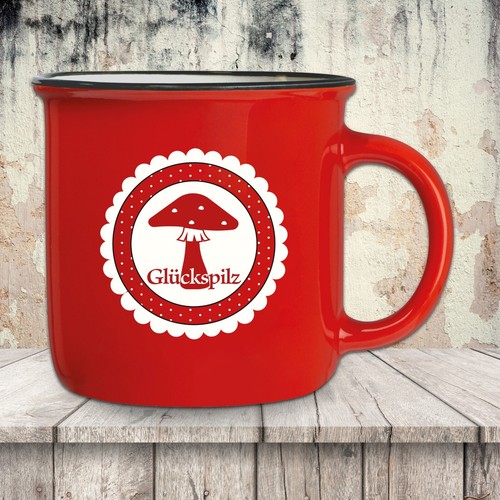 Vintage tasse rot mit - tasse, spruch