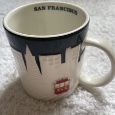 Starbucks Mug/Tasse/Becher SAN FRANCISCO, 3D Relief-Serie schwarz/weiss