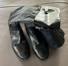 FRANCO BONOLDI, hochwertige schwarze STIEFEL, LEDER+TEXTIL, 38