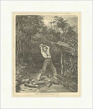 Alle Neune W. Zimmer Kind Spiele Kegeln Kugel Garten Freude Holzstich E 14356