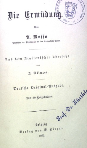 Die ermüdung mosso - die, mosso,