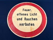 Schild aus DB-Bw "Feuer offenes Licht und Rauchen verboten" -original von der DB