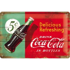Blechschild Coca Cola Delicious Refreshing,Nostalgie Schild 30 cm ! ! !,NEU