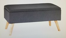 Bank Sitzbank mit Stauraum Truhenbank Polsterbank Relaxdays, grau 10028940, Neu