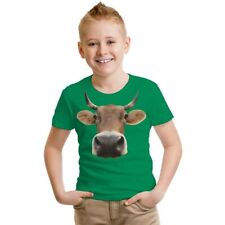 Kinder T-Shirt Lustiges Kuh Motiv Größe 86 - 164 Rind alm muh landwirt bauern 