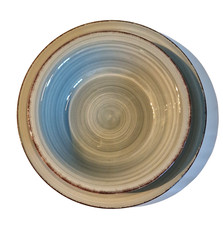 Tafelservice Steinzeug grau blau Bel Tempo 6 Teller 6 Suppenteller Vintage