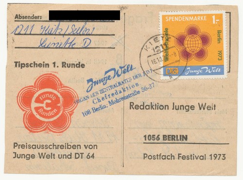 Ddr spendenmarke 1973 junge - ddr,