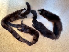 Nerz Fellkragen Stola echt Fell Vintage sehr Besonderes 2 St. m. Kopf und Pfote