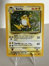 Raichu 014/102 Base Set Pokemon Holo Rare WOTC Vintage Played English